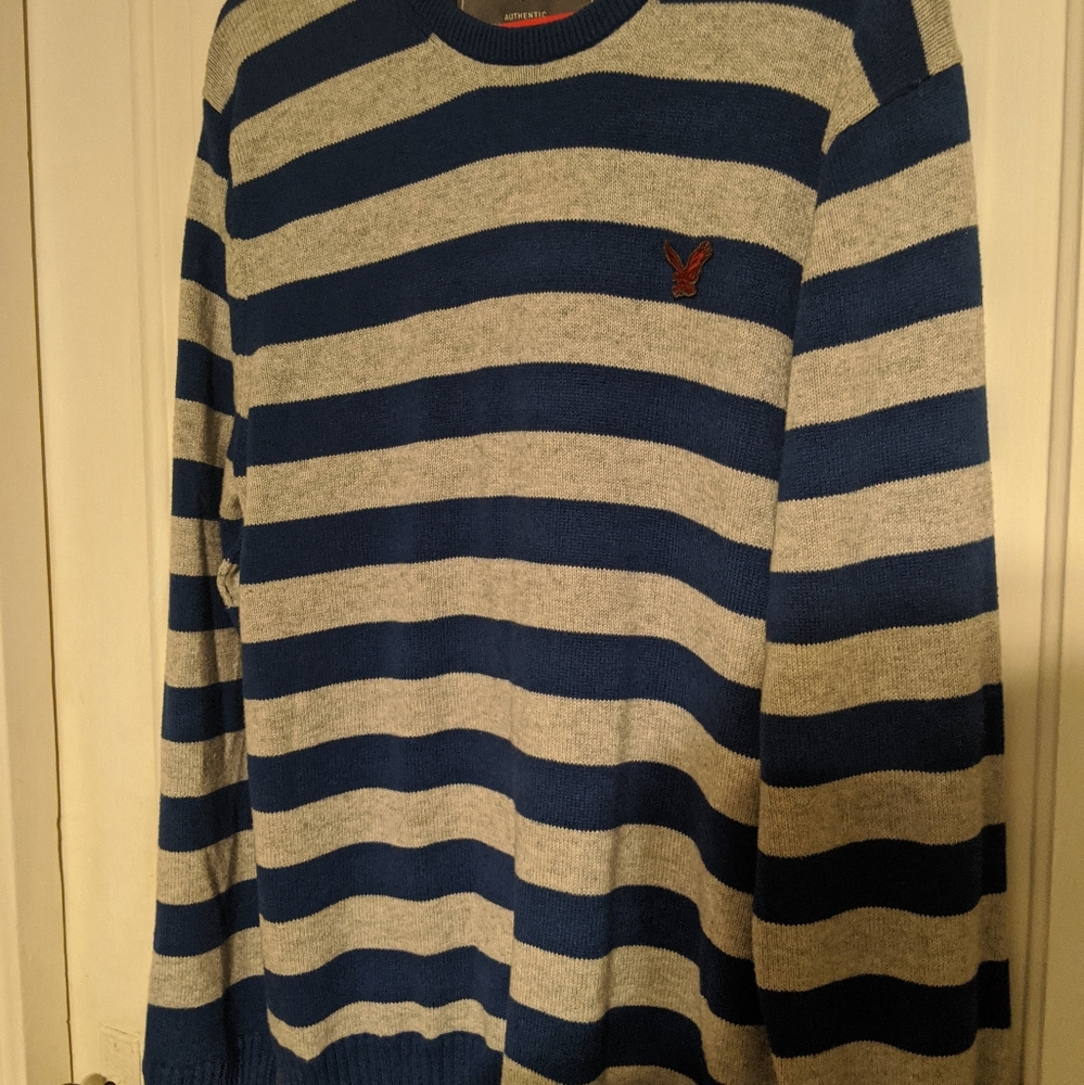 American Eagle wool cotton striped sweater